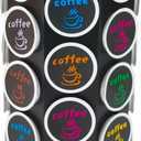 Compact Sturdy Metal K Cup Holder, Stylish and Modern Designed Coffee Pod Carousel, K Cup Storage Organizer, 36+1 Pods Capacity, No Assembly Required, Black