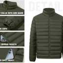 Men's Puffer Jacket Lightweight Warm Winter Jackets for Men Windproof Insulated Puffy Coat with 3 Pockets (XXL)