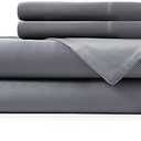 Hotel Sheets Direct 4 Piece Bed Sheet Set Queen Size, 100% Viscose Derived from Bamboo Sheets Set with 2 Pillowcases, Cooling & Breathable Luxury Bedding, Moisture-Wicking & Silky Soft, Dark Gray