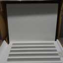 PAWLAND Wooden Freestanding Foldable Pet Gate for Dogs, 24 inch 4 Panels Step Over Fence, Dog Gate for The House, Doorway, Stairs, Extra Wide (White, 24" Height-4 Panels)