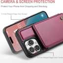 Vinich for iPhone 16 Pro Wallet Case with Card Holder, RFID Blocking Credit Slots Kickstand Shockproof Phone Cover Fit for iPhone 16 Pro 6.3" Wine Red