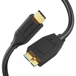 CableCreation USB C to Micro B Short Cable 2FT, 10G Micro B to USB C External Hard Drive Cable for iPhone 15/16/17,Samsung Galaxy S24,Seagate WD Westgate My Passport,MacBook Pro/Air, iPad/Tablet