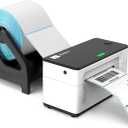 MUNBYN Label Holder for Rolls and Fan-Fold Labels, Thermal Sticker Roll Holder for Desktop Thermal Printer Shipping Supplies Industrial Paper, Black