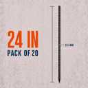 Happin® 24 Inch Rebar Stakes, Straight Garden Stakes Heavy Duty Galvanized Metal Stakes, Landscape Timber, Concrete Form, Tree & Plant Support, Yard Stakes, Ground Anchors (I Shape – 20 Pack)