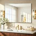 KOCUUY Beveled Mirror, 24x40 Inch Frameless Bathroom Mirror for Over Sink, Upgraded Shatterproof Beveled Unframed Design Mirror for Bathroom, Bedroom, Hang Horizontal/Vertical