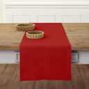 Solino Home Linen Red Table Runner 120 Inches Long - 100% Pure Linen 14 x 120 Inch Table Runner for Valentines, Winter - Fete