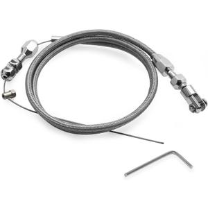 36-Inch LS Throttle Cable, Compatible with Chevrolet LS1 Engine 1997-2007, 4.8L 5.3L 5.7L 6.0L, LS Swap Fuel Line Kit.Stainless steel braided cable (Chrome)