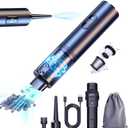 ZWai Black Color Aluminium Handheld Car Vacuum Cleaner,18000Pa High Suction Cordless Vacuum Cleaner,4 in 1 Wireless Portable Vacuum for Car, Home, Office