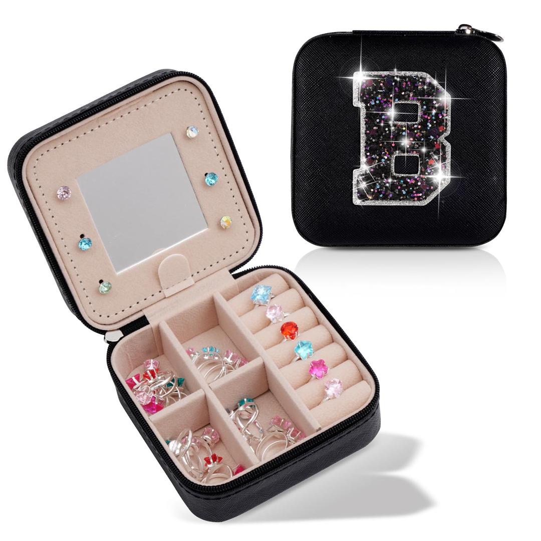 Uygafly Personalized Anniversary Wife's Birthday Gifts,Mothers Day Gifts for Women Wife,Wife Gifts from Husband,Cool Birthday Gifts for Wife,Jewelry Case Cute Jewelry Box for Women | Black,R