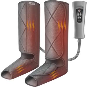 RENPHO Leg Massager with Heat and Compression for Circulation, Gift for Fathers Mothers Relaxation Muscles, Calf Massager FSA HSA Eligible-Gray