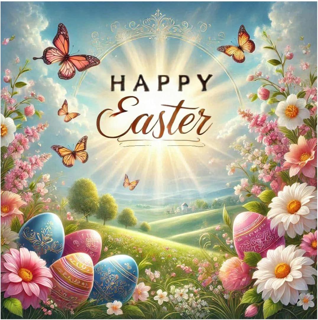 2 x Aestalrcus Easter Diamond Art Kits for Adults, Happy Easter Diamond Painting Kits for Adults, 5D Gem Art Full Drill Round and Crafts for Gift Home Wall Decor 14x14 Inch