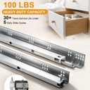 Gobrico Soft Close Undermount Drawer Slides 18", 100LB Full Extension Solid
