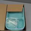 8 Pack Bento Lunch Box Set 3 Compartment Wheat Straw Meal Prep Food Storage Containers Plastic, Microwave and Dishwasher Safe