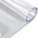 CREATCABIN Clear Desk Mat Transparent Desk Protector PVC Plastic Clear Waterproof Heat Resistant Writing Table Cover Pad with Round Edge for Home Dining Room Kitchen Office Tables 15.83 x 31.97 inch