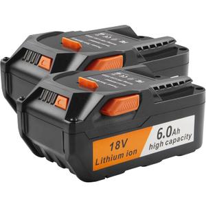TREE.NB 18V 6.0Ah Lithium Battery - Replacement for Ridgid Power Tool Battery AC840087 R840083 R840085 R840086 R840087 R840089 AC840085 AC840086 AC840087P AC840089 AC840094 Cordless Tools (2 Packs)