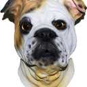 Halloween English Bulldog Mask Latex Animal Dog Mask Full Head Realistic Pet Dog Fancy Dress Up Party Costume Props