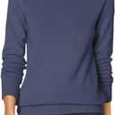 Amazon Essentials Women's Crewneck Sweater, 100% Cotton, (Navy) S