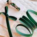 Vintage Forest Green Velvet Ribbon 3/8 Inch Wide 50 Yards for Christmas Tree Gift Wrapping Flower Bouquet Home Decoration DIY Projects