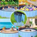 Extra Large Foldable Dog Pool 107x20, EPN Heavy Duty Hard PVC Collapsible Dog Pool for Large Dogs and Kids, Leakproof Non-Slip Pet Wading & Bathing Tub with Drain, for Indoor & Outdoor Use