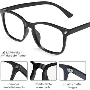livho High Tech Blue Light Glasses - Advanced 99% Blue Light Blocking Computer Glasses - Anti Eyestrain & UV Glare Protection