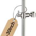 Shower Slide Bar Adjustable Handheld Shower Head Holder Wall Mount - 30inch All-Metal Shower Head Slide Bar Compatible with Bathroom Drill Free Glue Installation - Brushed