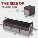 LIBZAKI Car Trunk Organizer,3 Compartments Big Trunk Storage, Large Capacity, Foldable, 95L Heavy Duty Storage Box for Car, SUV, Truck,Jeep, Includes 26L Cooler Bag-Gray&Black