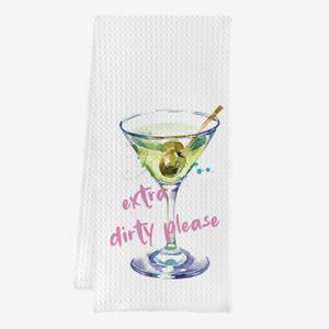 IWXYI Dirty Martini Gift Kitchen Towel,Martini Tea Dish Towel Hand Towels for Bar Kitchen,16 X 24 Inches