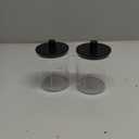 TIPGO Glass Qtip Holder Dispenser - 10 oz Clear Canister Apothecary Jar, Bathroom Vanity Storage Organizer Set for Cotton Swabs, Pads, Floss Picks, Small Containers for Makeup Storage (2 Pack, Black)