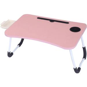 Garstc Foldable Lap Desk, Portable Bed Desk with Cup Holder, Tablet Slot & Storage Drawer, Portable Laptop Tray for Bed & Sofa, 24.5*18, Multifunctional Bed Table for Laptop, Writing, Reading