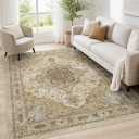 Amada Vintage Washable Area Rug,8'x10',Beige/Cream