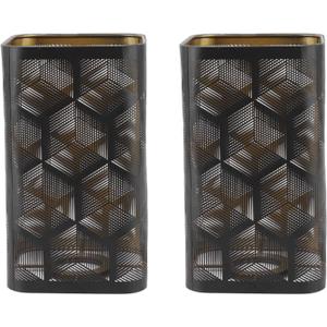 2Pcs Square Metal Lamp Shade, E27 E26 Flower Carved Pattern Lampshade Modern Hollow Decorative Lamp Shade for Table Lamp Floor Light Home Decor