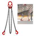 BEAMNOVA Lifting Chains with Adjuster Hooks, 3/8 Inch x 10 Ft, 7100lbs / 3.22 Tons, Chain Slings for Engine Hoist 2 Legs Industrial Grab Hook Heavy Duty