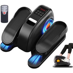 Under Desk Elliptical Machine for Seniors  Compact, Quiet & Portable Mini Leg Pedal Exerciser with Adjustable Speed and LED Display for Home and Office Workouts (Black)