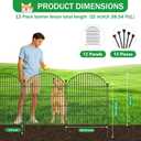 12 Pack No Dig Decorative Garden Fence Panels, 32in(H) x 29ft(L), Dog Fence Outdoor for Yard, Rustproof Metal Animal Barrier for Rabbits & Flowers, Temporary Fencing for Patio, RV