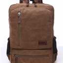 Vintage Canvas Backpack, Resistant Hiking Camping Rucksack Casual Daypack Backpacks for Men&Women Fits 15.6 Laptop (Coffee)