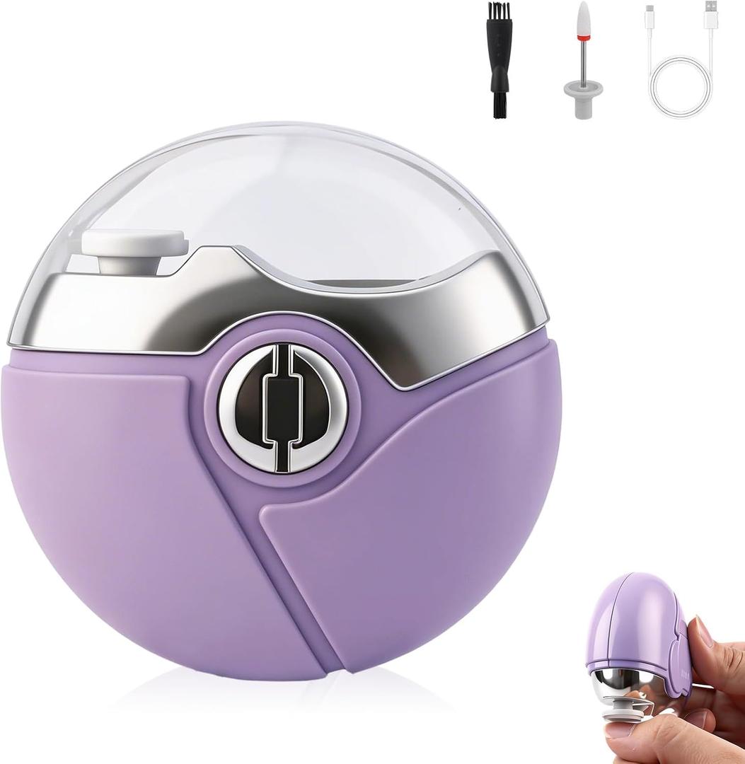 Electric Nail Clippers,2 in 1 Electric Polishing Automatic Nail Clippers,Electric Nail Trimmer Electric Nail Clipper with 2 Adjustable Speeds,Electric Automatic Nail Clipper for Adults(Purple)