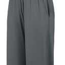 Tongmingyun Women's Casual Smocked Jumpsuits Loose Elastic Waist Wide Leg Flowy Long Pants Rompers (Gray, L)