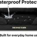 The Dogs Bed Orthopedic Memory Foam Dog Bed with Bolsters for Medium Dogs, Waterproof Washable Cover, Anti-Slip Base, Calming Surface CertiPUR-Certified Foam, Plush Fabric, Black Plush, Medium