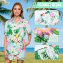 Women's Hawaiian Shirt Shorts Floral Tropic Button Down Shirts Short Sleeve Outfits Vacation Beach Summer Lounge Suit