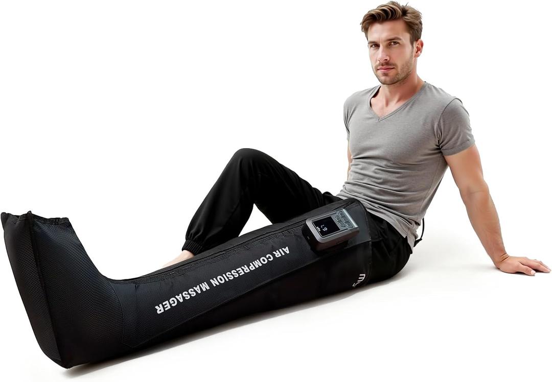 Mynt Full Leg Air Compression Massager, Sequential Cordless Compress Therapy Machine for Circulation Pain Relief, Rechargeable Leg Massage Recovery System with Multiple Modes & Intensities for Athlete