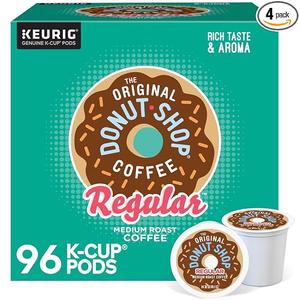 The Original Donut Shop Regular K-Cup Pods, The Original Donut Shop Regular Keurig K-Cup Pods medium roast coffee 4 (24 count)-  96 Count,  Best By Date: August 9, 2028
