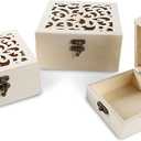 Bright Creations Unfinished Wood Box with Hinged Locking Lids, Wooden Jewelry Box - Pack of 3