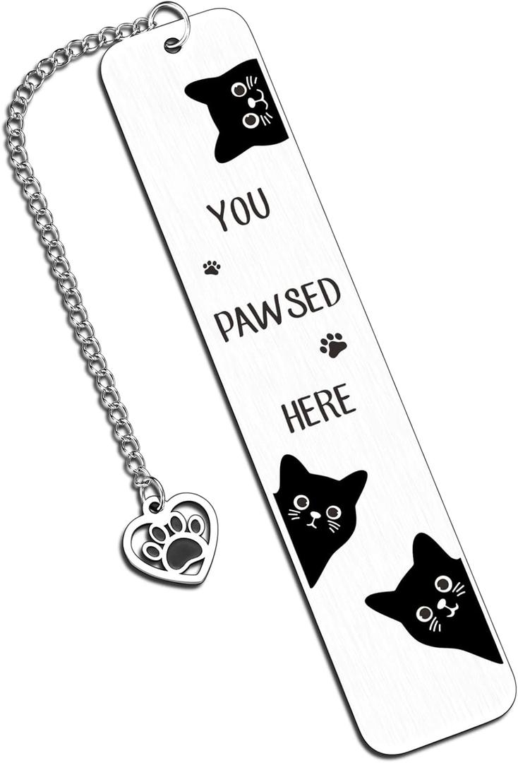 Cat Bookmark for Teen Girls Black Cat Gifts for Cat Lover Gifts for Women Men Present for Book Lovers Readers Christmas Stocking Stuffers Book Lovers Vet Tech Week Gift