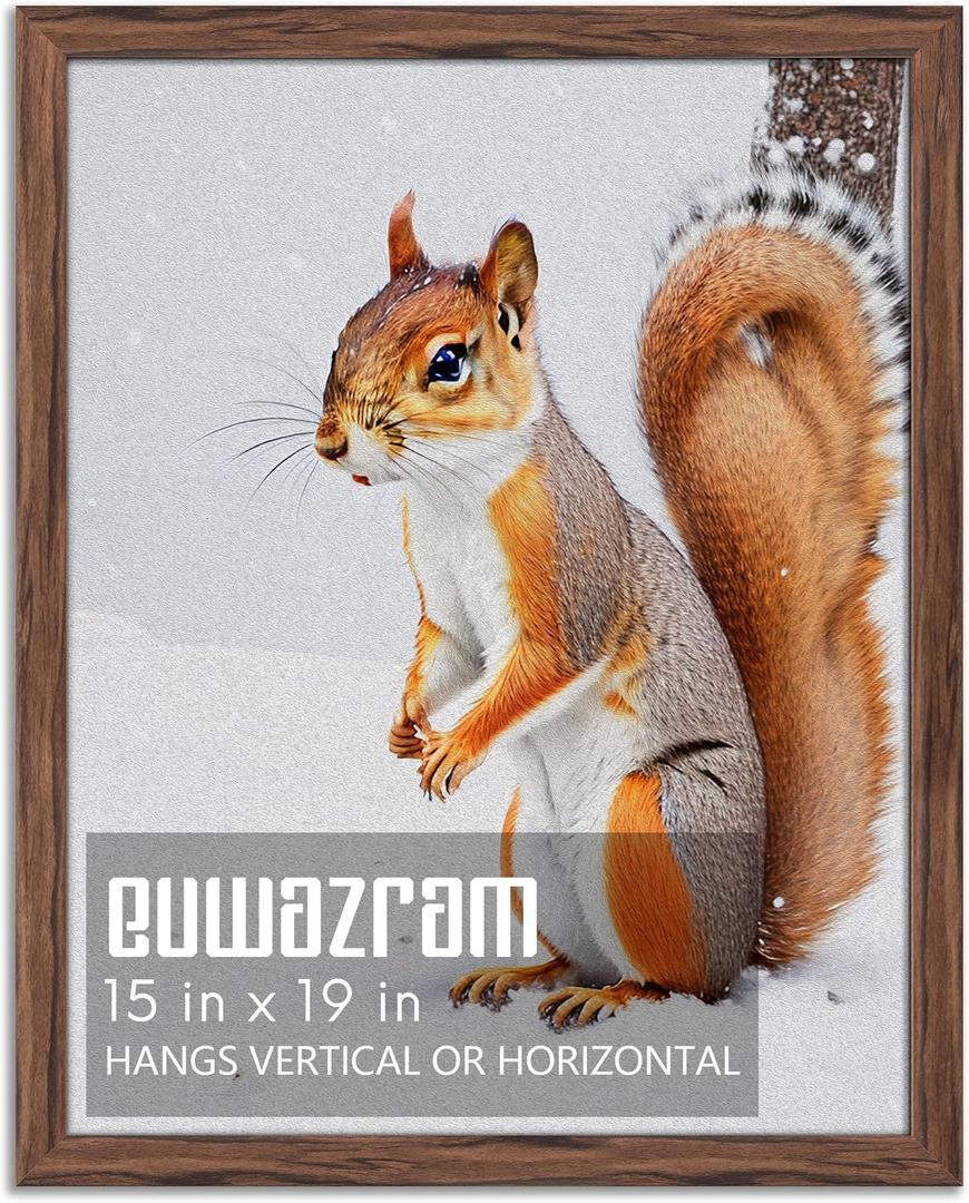 Rustic Walnut 15x19 Frame - Single Frame, 15 x 19 Poster Frame for Artwork, Puzzles, Photos and Movie Posters Picture Frames