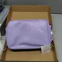 Travel Makeup Bag Women's Large Capacity Cosmetic Portable Organizer Large Opening Waterproof Storage Toiletry Bags Vertical Free-Standing Brush Holder for Easy Access Purple