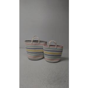 Storage Basket-Braided baskets multicolor (Pack of 2)