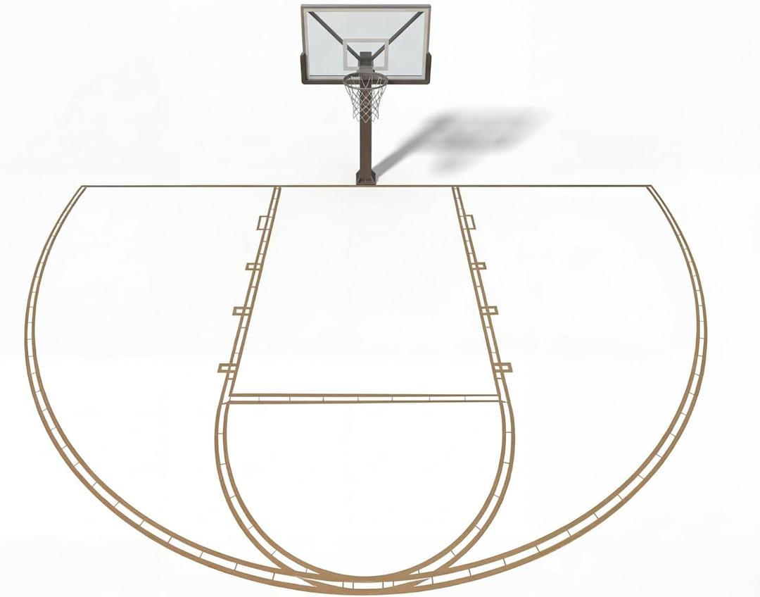 Lunmon Basketball Court Stencil Kit Marking Corrugated Cardboard for Gym Asphalt Concrete Driveway Home and Local Park No Paint Included