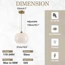 BOKT 1-Light Gold Dome Pendant Light Mid Century Modern White Globe Pendant Lighting Kitchen Island Brass Dining Hanging Ceiling Lamp Single Large Glass Ball Pendant Lamp