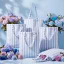 Paterr 8 Pcs Striped Tote Bag Reusable Canvas Grocery Tote Bag for Bridesmaid Proposal Gifts Beach Bridal Bachelorette Party