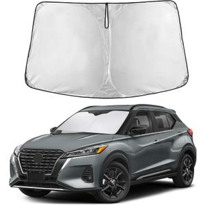 EcoNour Windshield Sunshade Compatible for Nissan Kicks 2018-2022 2023 2024, Sun Visor for Front Windshield & Window Sun Shade Cover, UV Heat Blocker & Protector, Car Accessories